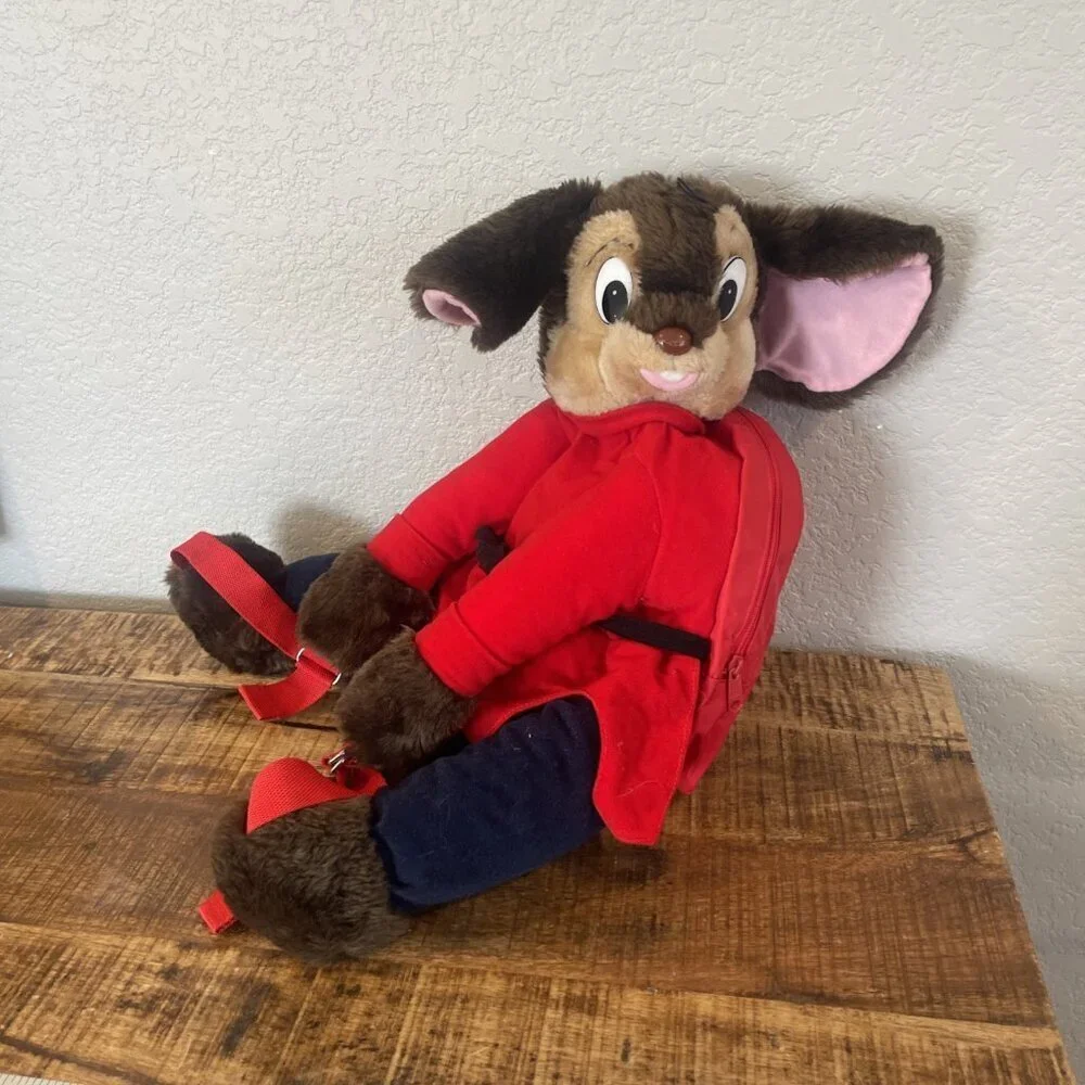 Fievel Mousekewitz An American Tail Backpack Plush 1986 Universal Studios
